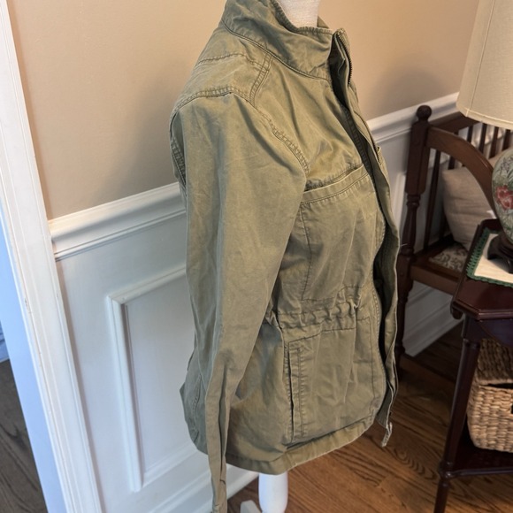 J.Crew women's size small 100% Cotton green drawsting jacket Utility - Picture 6 of 13